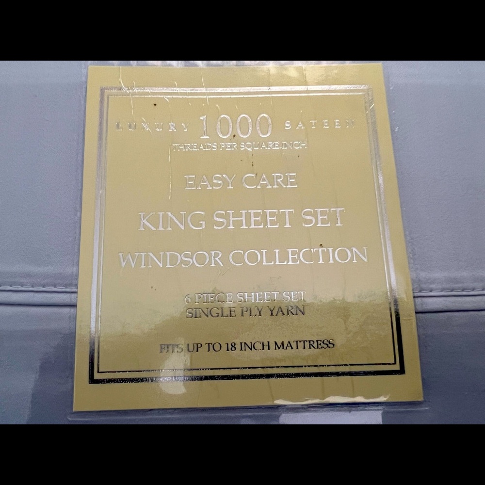 New King sheets.